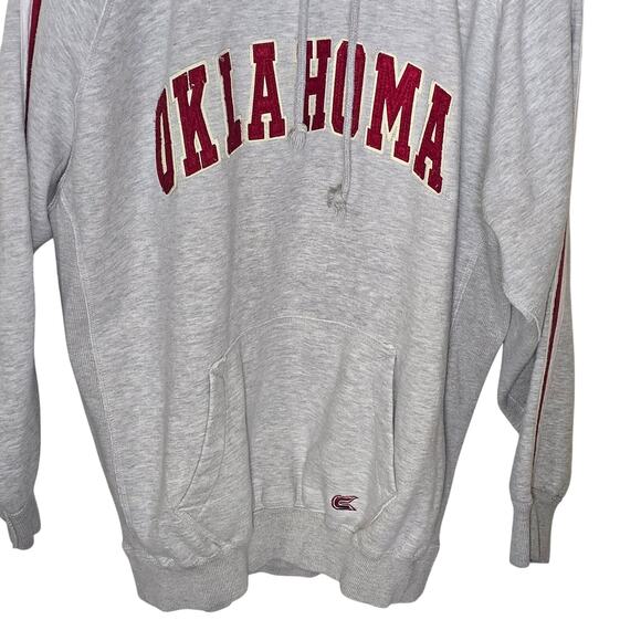 OU Oklahoma Sooners Colosseum Hoodie Gray Red Distressed Raised Letters 2XL - Picture 3 of 6